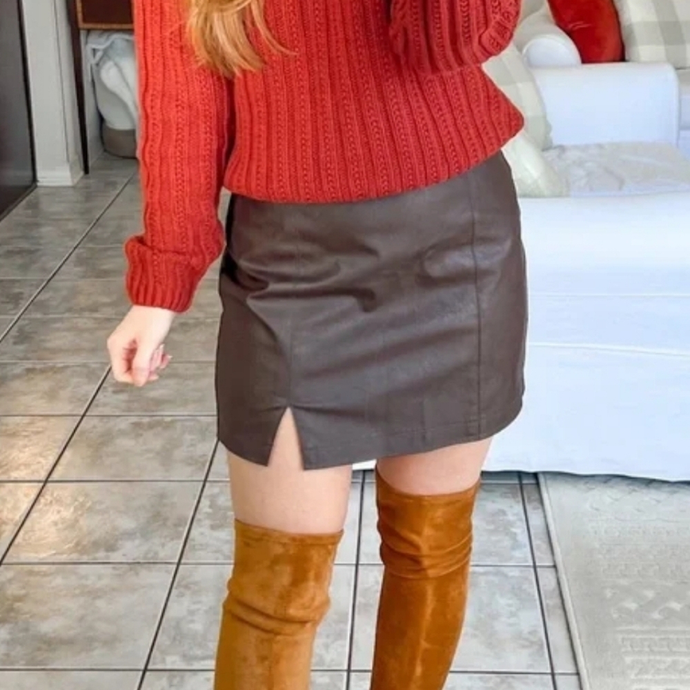 Abercrombie & Fitch Vegan Leather Skirt